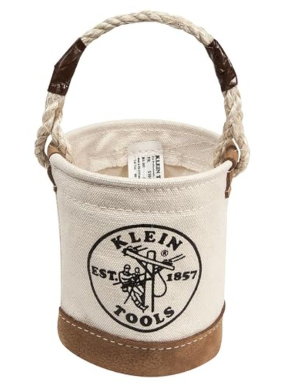 Mini Tool Bucket All-Purpose Heavy Duty Natural Canvas Leather Reinforced Bottom
